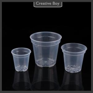 [Creative] Round Planter Pot Orchid Nursery Container Planter Container Transparent Orchid Container Round Starting Pots