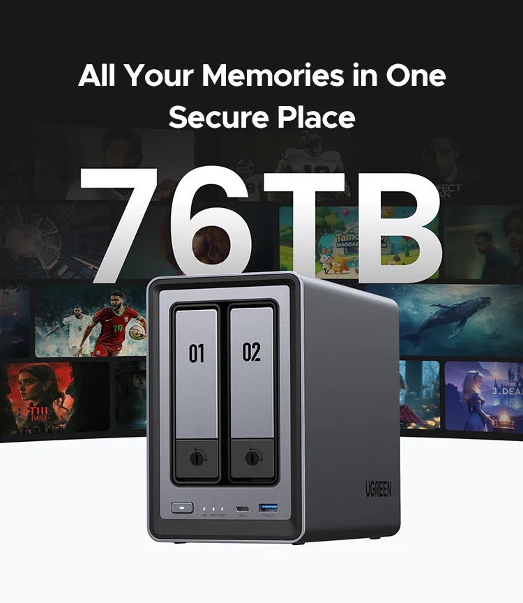UGREEN NASync DXP2800 2-Bay Desktop NAS, Intel N100 Quad-core CPU