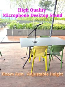 Desktop Microphone Stand with Adjustable Boom Arm