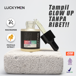 ( BISA COD ) LUCKYMEN Serum Moonlight - Mencerahkan dan Mengobati Jerawat / Mencerahkan Dan Bikin Glowing Nature reaction Skincare Cowok Halal