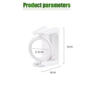 2Pcs Hook Ring Holder Rotasi 360 Bracket Gantungan Serbaguna Bracket Tiang Tongkat Fleksibel Untuk Kamar Mandi / Dapur / Lemari