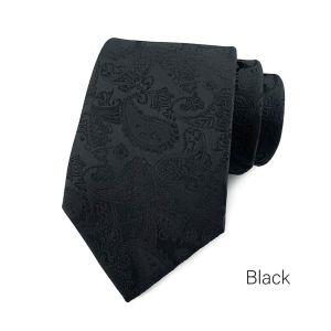 Ricnais New Arrival Mens Paisley Tie Silk Necktie 8cm Fashion Classic Red Black Neck Ties for Man Business Wedding Party