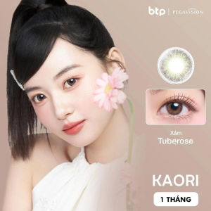 [Mua 1 tặng 1] Lens 0.00có màu 1 tháng PEGAVISION Kaori Tuberose Gray - màu xám nhạt tự nhiên | PEGAVISION
