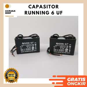 Capasitor 6 UF SANEI Kapasitor running kotak kabel hitam AC Pompa Kulkas Capacitor SAN-EI SAN EI