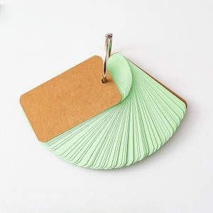 50PCS Blank Cards Iron Ring Handwritten Memo Card English Word Card Loose-leaf Memo Memory Cards