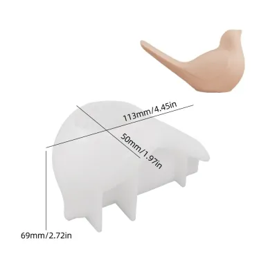 SIERWU Thiết kế chim 3D Khuôn làm nến bằng silicon Có thể tái sử dụng Silicone cấp thực phẩm Khuôn đúc hình động vật 3D Nghệ thuật Chịu nhiệt Khuôn nhựa epoxy Trang trí nhà cửa