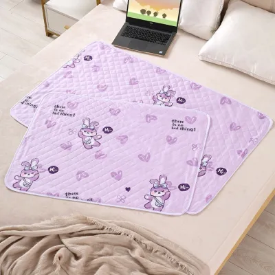 BEYO7 Phim hoạt hình dễ thương Thảm tiểu cho bé Vải Chống nước Đệm ngủ cho bé Mềm mại Thoáng khí Tấm bảo vệ giường tã Em bé