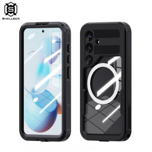 Shellbox for Samsung S25 Clear Case with MagSafe IP68 Waterproof case