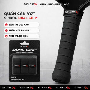 Quấn Cán Vợt Pickleball/Cầu Lông SpiroX Dual Grip Chính Hãng - Bám Chắc Hút Mồ Hôi Tăng Cường Kiểm Soát