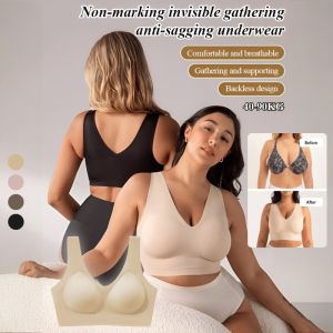 Seamless Invisible Push-up Comfortable Anti-sagging Bra Traceless Underwireless Push-up Bra Plus Size M-3XL