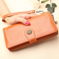 Womens Wallet Genuine Leather Large Capacity Wristlet Clutch Purse Credit Card Holder with RFID Bloc. 