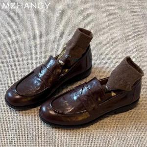 Women Flats Loafers Shoes Leather Designer Retro Shoes 7CYM Trend Autumn Classic Shoes Women New Walking Dress Femme Zapatillas