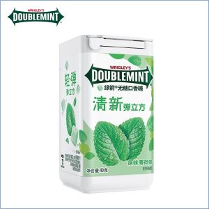 Wrigleys Doublemint Xylitol Cube Chewing Gum (Original Mint) Sugar-Free Halal Vegan Bubblegum - 40g