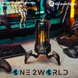 Gravastar Supernova Wireless Bluetooth 5.3 Speaker With Lamp Design Zinc Alloy Body Powerful Sound Up To 7 Hours Of Playback