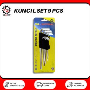 Kunci L Set 9 PCS CPT National Hex Set Key Biasa & Panjang 1.5MM-10MM
