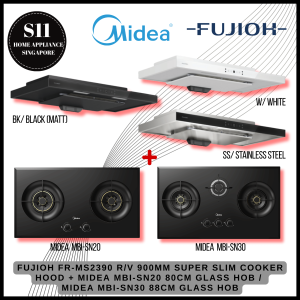 FUJIOH x MIDEA HOOD & HOB BUNDLE (WHILE STOCK LAST!) FUJIOH FR-MS1990 / FR-MS2390 900mm + MIDEA MBI-SN20 (GL) AT $599