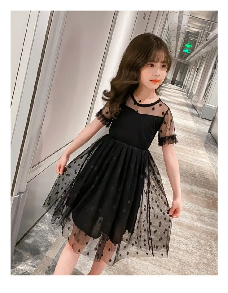 Kids black lace on sale dress