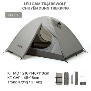 Lều cắm trại chuyên trekking đi rừng chống nắng mưa côn trùng tuyệt đối thương hiệu BSwolf