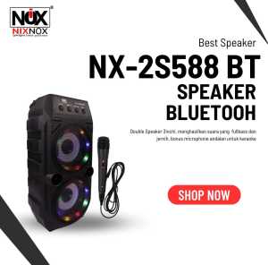 NX-2S588 SPEAKER NIXNOX KARAOKE SPEAKER BLUETOOTH Free Microphone