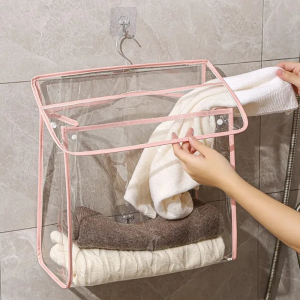【SG】Bathroom Storage Bag Bathroom Waterproof Transparent Hanging Storage Bag Wall Hanging PVC Organizer Towel Clothes Storage Bags