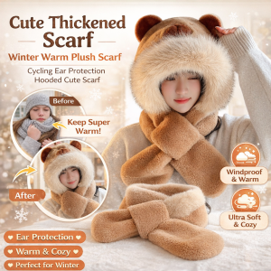 Multifunction Warm Thickened Bear Hat Comfortable Cute Two-piece Set Thickening Scarf Fashion Styling Keep Warm