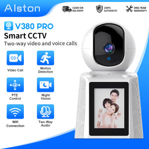 V380 PRO Q28 Video Calling Smart Camera CCTV with LCD Screen Video Call Phone View Two-Way Voice Baby monitor motion Detection Wireless Indoor CCTV HD 1080P Full Color Night Vision Ip Security Camera