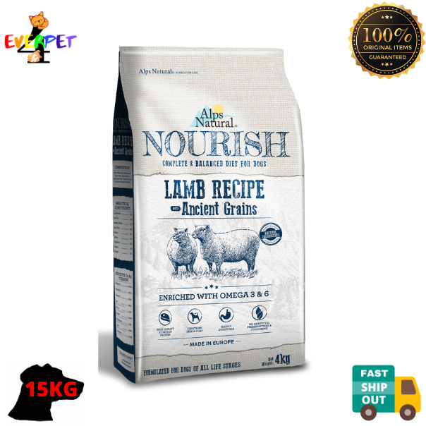 ALPS NATURAL Nourish Lamb 15KG Dry Dog Food Natural Dog Food For