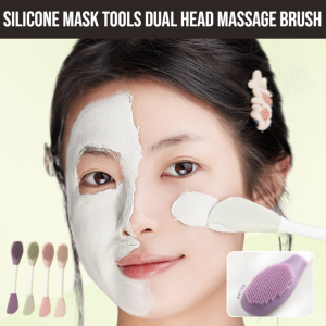 Silicone Mask Tools Dual Head Massage Brush Face Massage Cleaning Brush DIY Mud Film Scraper Face Care Tool Face Cleansing Face Brush