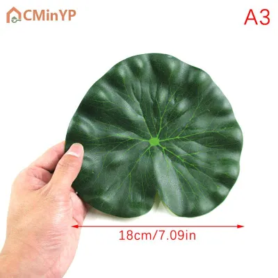 CMinYP ใบบัวประดิษฐ์ลอย10 15 18 28 40ซม. ใบบัวทรงกลมสีเขียวสำหรับตกแต่งสระน้ำ