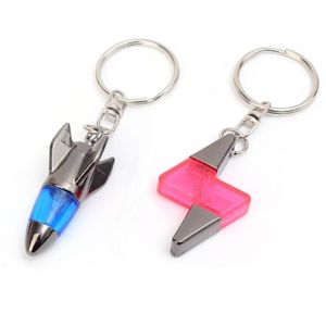 1/6Pcs Car Static Eliminator Keychain Rocket Lightning Shaped Anti Static Keychain Decorative Pendant Human Body Electrostatic Release