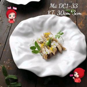ĐĨA GỐM SỨ VÀNH CONG LƯỢN SÓNG NGHỆ THUẬT – TỐI GIẢN NHƯNG SANG TRỌNG - Mã DC1-33.