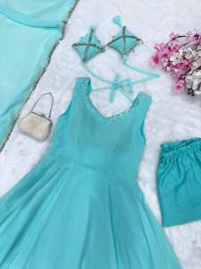 [PRE ORDER] {ANARKALI +DUPPATA+PANT SET COLLECTION} SIZE:-XS TO XL FABRIC : Georgette Anarkali fully stitched ~ Delivery Lead Time : 10 days