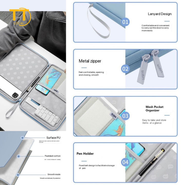 Tri-Town%20Portable%20Tablet%20Bag%2010.9/12.9-inch%20Multi%20Pocket%20iPad%20Case%20Handbag%20Color%20Shockproof%20Bag%20-%20Image%204