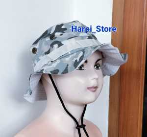 Topi Rimba Anak / Hikking Anak / Gunung Anak Motif Army / Loreng