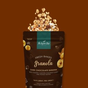 TheOrganicStop Dark Chocolate Banana Granola Sereal Makanan Sehat 75gr