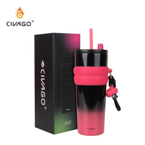 CIVAGO（26oz）Ceramic liner Stainless Steel Coffee Mug With Lid Vacuum Flask Hot And Cold Tumbler