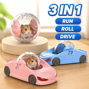 Hamster Running Ball Car Exercise Wheel Rolling Toy Transparent Pet Fitness Play Dwarf Hamster