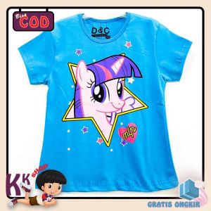 Baju Anak Perempuan / Kaos Anak Motif Pony Star Blue 1 - 10 Tahun