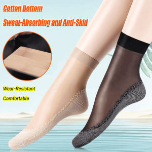Womens cottonsoled sweatabsorbent spring and autumn short stockings