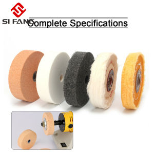 SI FANG 5Pcs 75mm 3inch Polishing Buffing Wheels Kit (Medium Yellow Cotton and Fine White Cloth Buffing Wheel Grinding Stone Grinding Wheel Fiber Polishing Wheel)- for Mini Bench Buffer/Small Bench Grinder Non-metal and Metal Grinding