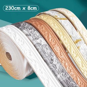 230*8cm 3D Foam Wall Stickers Self Adhesive Waterproof Baseboard Wallpaper Border Living Room Bedroom Home Decorations