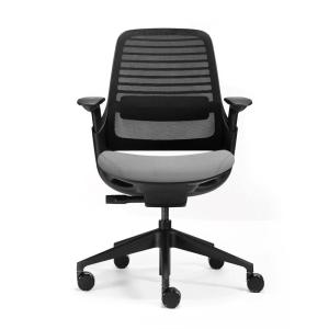 Steelcase Series 1 Ergonomic Office Chair With Optional Headrest Black with Dark Grey Color