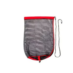BLACKON Drawstring Fishing Mesh Bag Fishing Basket Fish Protection Fishing Net Cage Durable Folding Live Fish Net Pocket Fishing Gear