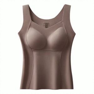 Womens Fleece Vest Tops Lift and Beautify the Breasts Protect Against the Cold Undershirt Slim Soft Fit