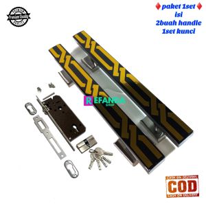 handle tarikan pegangan gagang pintu rumah pilihan paanjang 33cm 45cm dan 60cm set kunci untuk pintu depan dan kamar model kupu tarung pilihan isi handle saja2buah handle+kuncidan 4buah handle+kunci