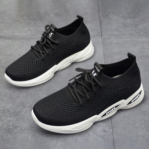 New Black Rubber Shoes For Women On Sale Non-Slip Comfortable Mesh Shoes Lace Up Sports Shoes