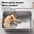 Quality Stainless Steel Cat Litter Box Extra Large Capacity Cat Toilet Litter Tandas Kucing 不锈钢猫砂盆. 