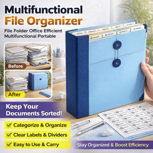 Document Organizer Folder File Folder Organizer Portable Durable Document Storage Multifunctional File Holder for Office Home School Supplies
