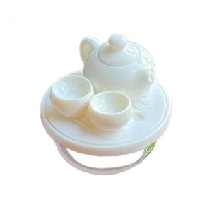 Nhựa resin cổ điển Acrylic Nhẫn Mô Phỏng Ấm Đun Nước Bộ ấm trà Nhẫn Phong cách Trung Quốc Mới Nhẫn Sáng Tạo Cho Phụ Nữ Và Nam Giới