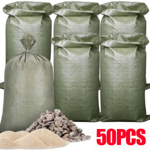 50Pcs Heavy Duty Woven Bag / Flood Control Sand Storage Bags / Waste Garbage Cement Sand Sacks / Woven Bags for Construction Transport / Multipurpose Woven Packaging Bags